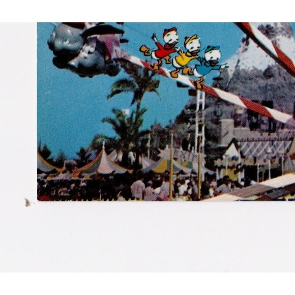 Disneyland Dumbo Ride Postcard D-13 Vintage Fantasyland Donald Duck Disney - Picture 5 of 9